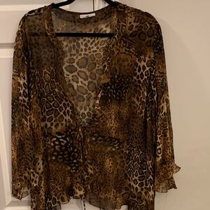 Fashion Bug Animal Print Sheer Shrug